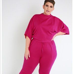 Hot Pink Oversized Crop Top